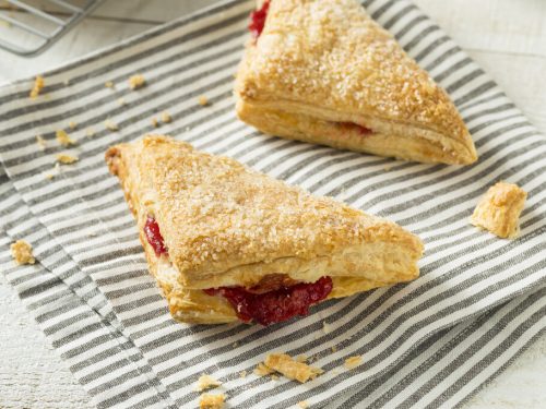 Cherry Turnovers Recipe, crisp ans sweet cherry turnovers with cherry pie filling and sugar glaze