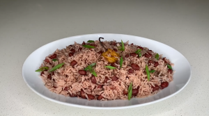 baked rice and peas recipe