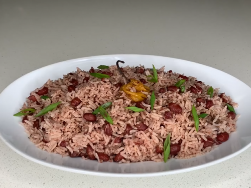 baked rice and peas recipe