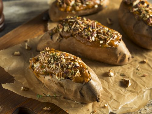 baked sweet potatoes with pecans recipe