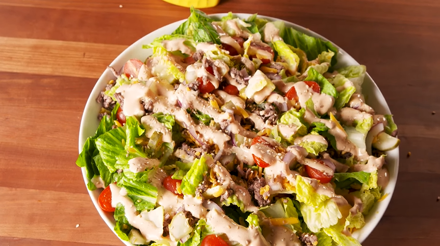 big mac salad with dressing recipe