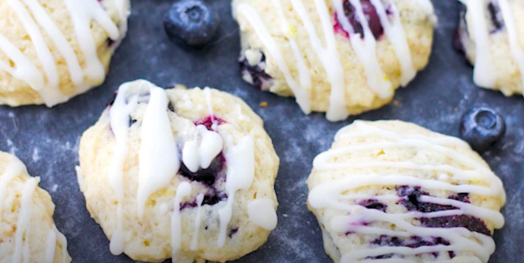 Blueberry Cream Cheese Cookies with a Lemon Glaze Recipe