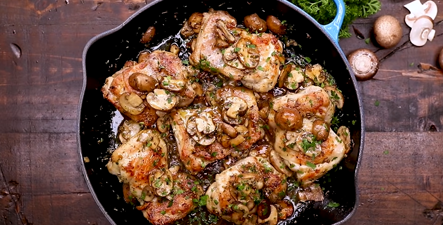 braised mushroom chicken thighs recipe