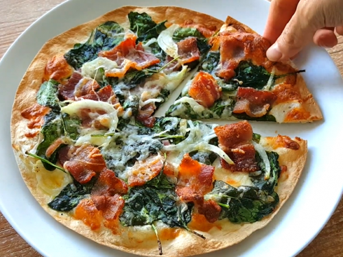 butternut, bacon, spinach & feta pizza recipe