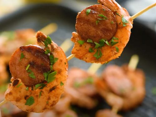 Easy Cajun Shrimp and Sausage Skewers Recipe