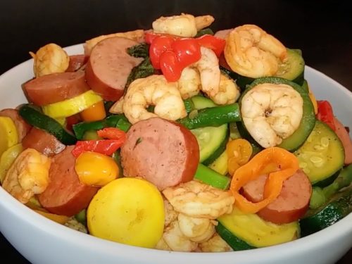 Cajun Shrimp and Sausage Vegetable Sheet Pan Recipe