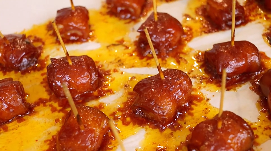 candied bacon-wrapped water chestnuts recipe