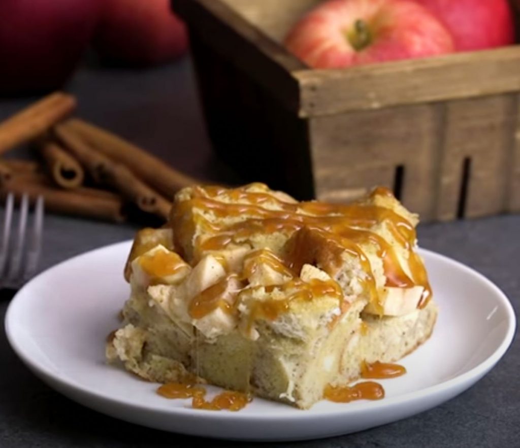 Caramel Apple Overnight French Toast Casserole Recipe