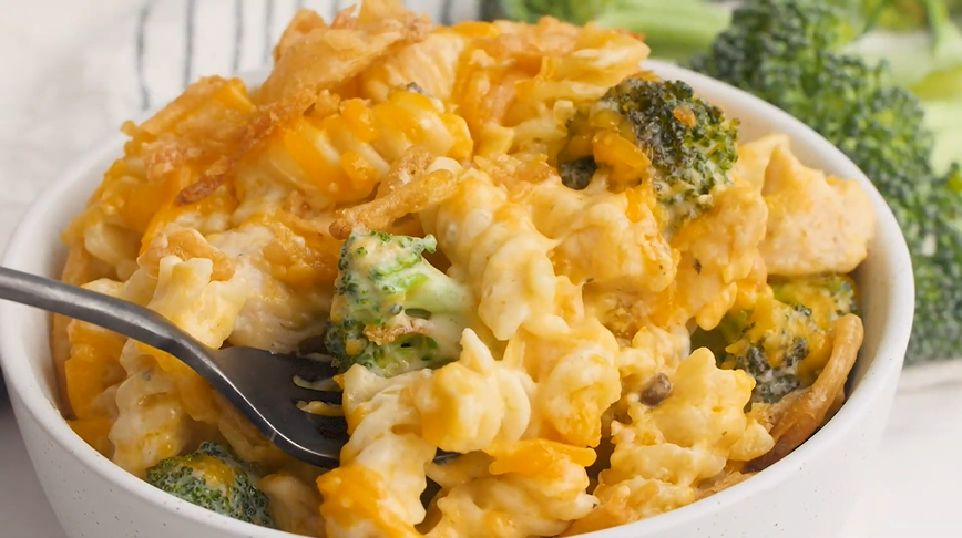 chicken and broccoli noodle casserole recipe