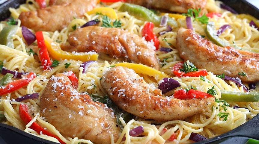 chicken scampi pasta (olive garden copycat) recipe