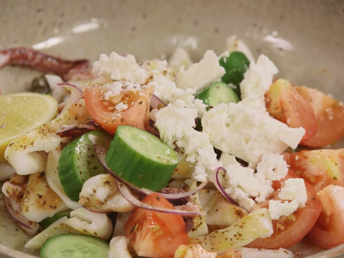 chilled calamari salad with lemon and parsley recipe