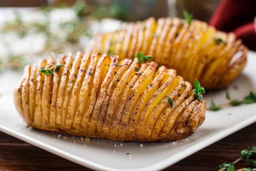 Buffalo Hasselback Potatoes