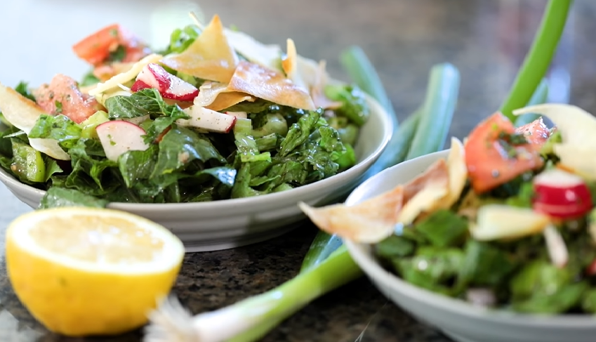 fattoush salad with mint dressing recipe