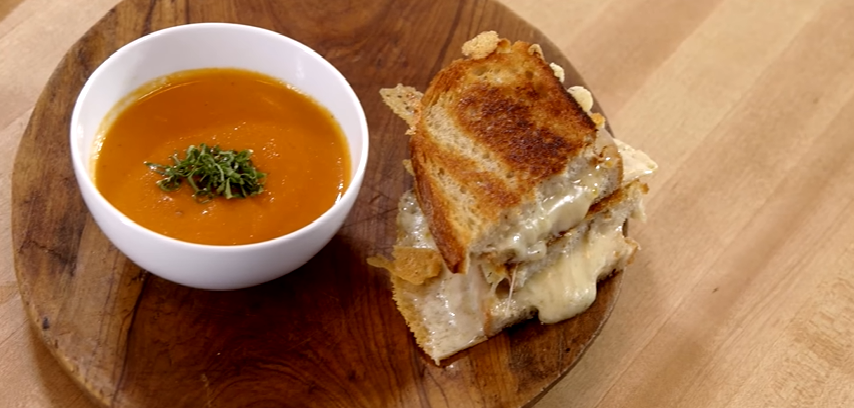 grilled cheese and tomato basil soup recipe