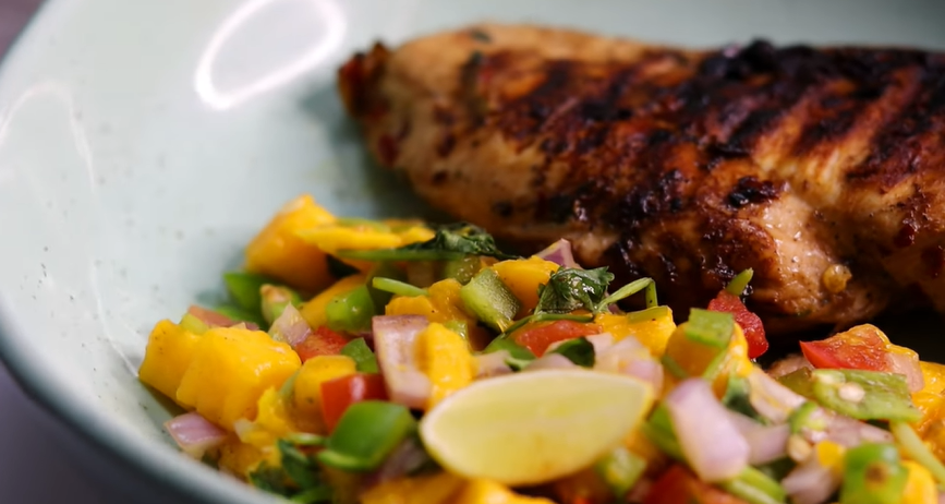 grilled chicken with black bean mango salsa recipe