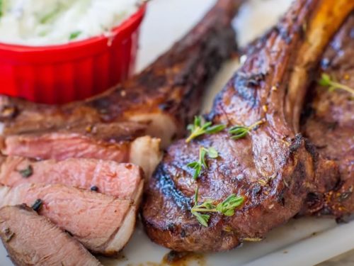Grilled Lamb Chops with Lemon Yogurt Sauce Recipe