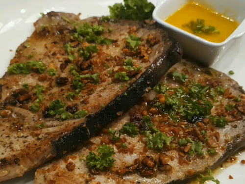 grilled tuna with lemon anchovy butter recipe