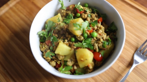 ground turkey with potatoes and spring peas recipe