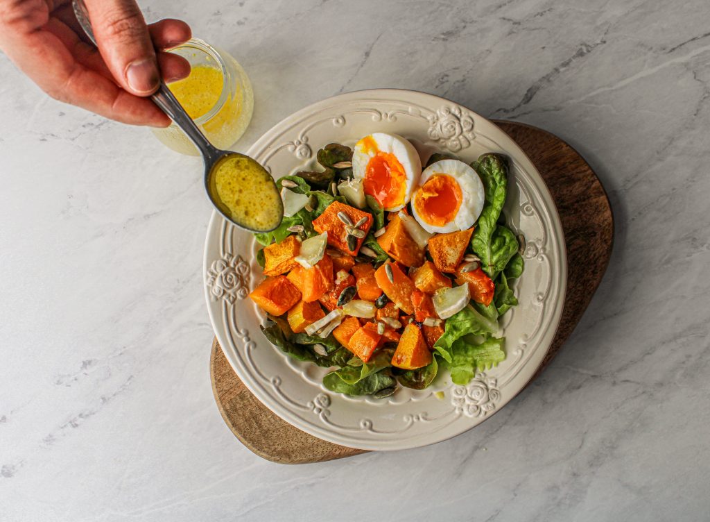 harvest cobb salad with a honey apple cider vinaigrette recipe