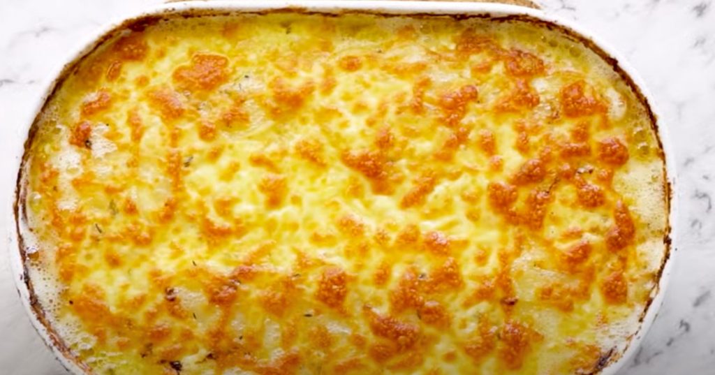 Herbed Potato Gratin with Roasted Garlic and Manchego Recipe