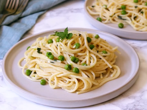lemony green pasta with peas and ricotta recipe