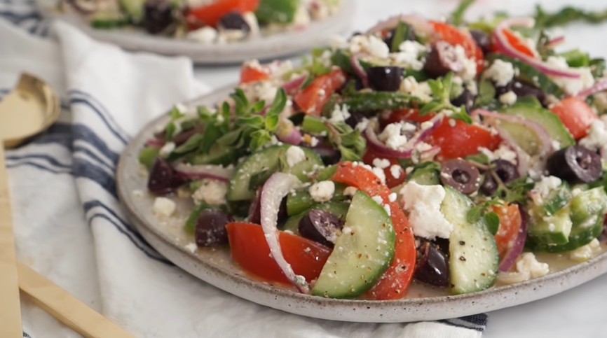 mediterranean salad with greek vinaigrette dressing recipe