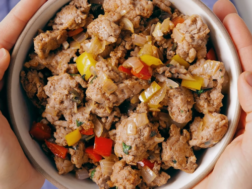mom's ground turkey and peppers recipe