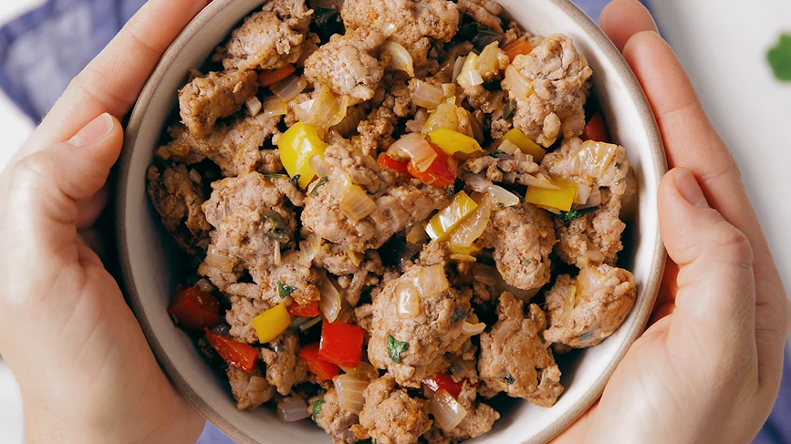 mom's ground turkey and peppers recipe