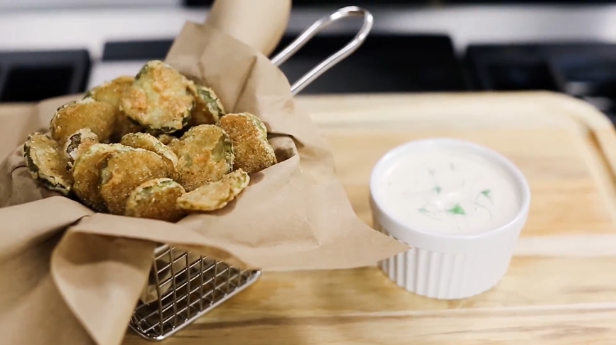 oven fried pickles with buttermilk ranch dip recipe