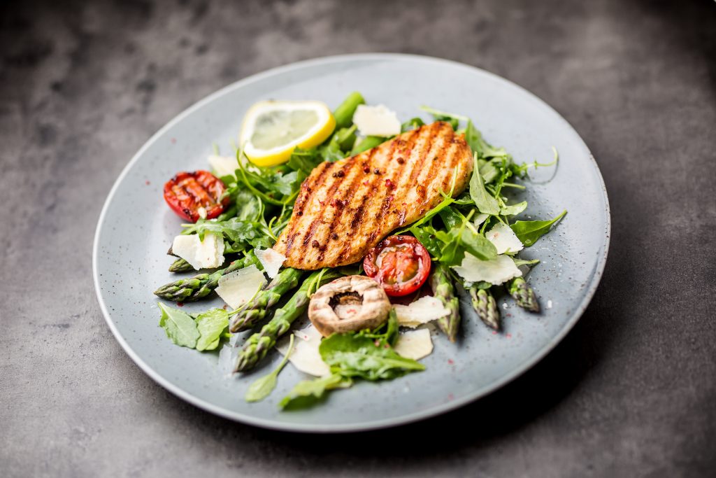 parmesan-crusted chicken with arugula salad recipe