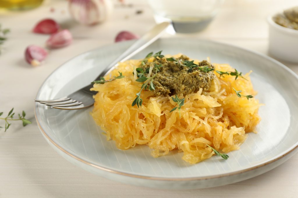 pesto chicken spaghetti squash recipe