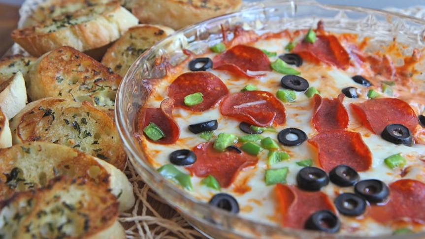 pizza dip stuffed baguette recipe