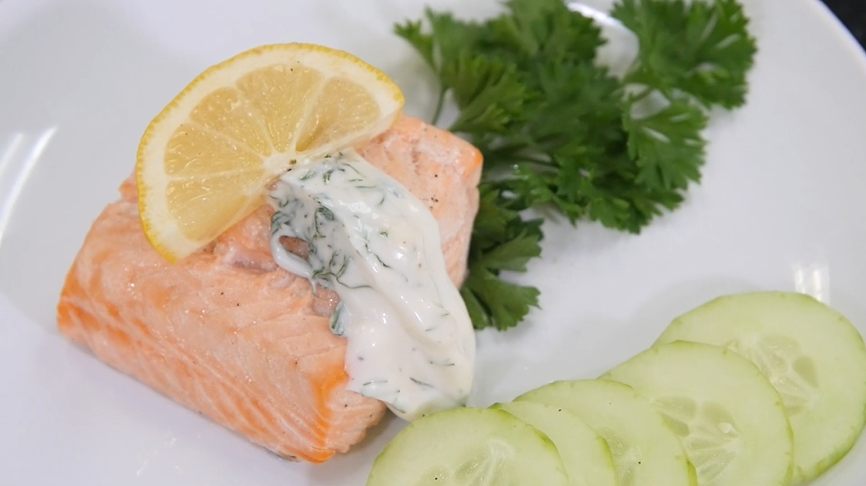 poached salmon with herbed mayonnaise recipe
