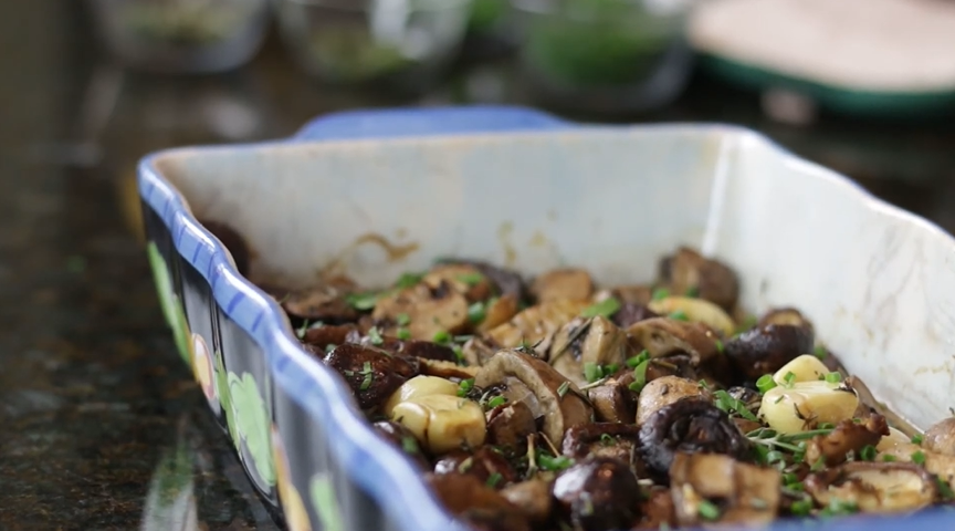 roasted mushroom with herbed quinoa recipe