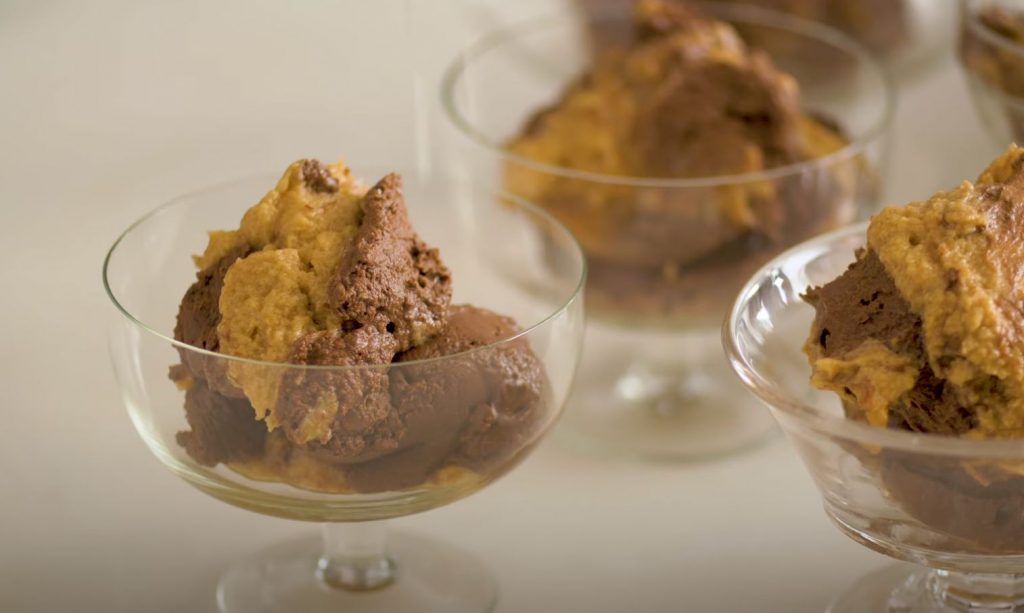 Silky Chocolate Mousse with Peanut Butter Crunch Recipe