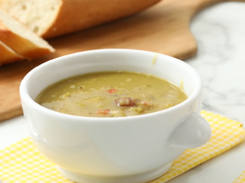 slow cooker split pea soup with ham hock recipe