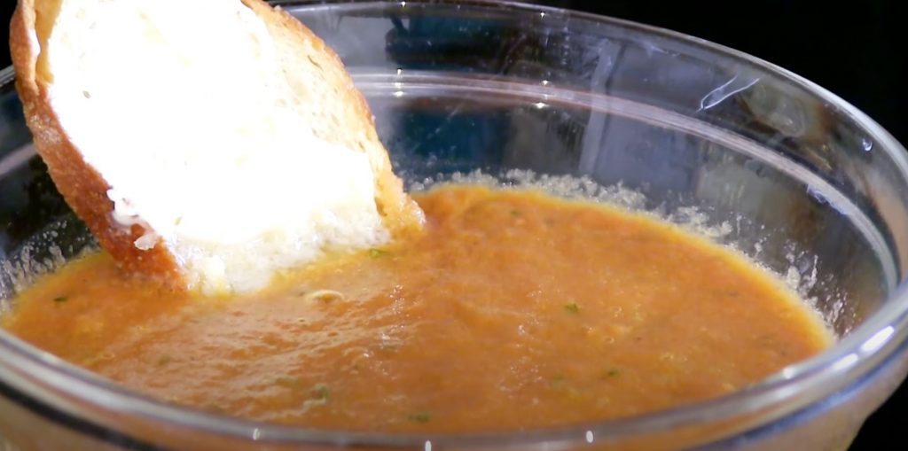 Smoky Tomato Soup with Gruyère Toasts Recipe