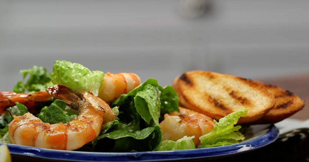 Sour-Orange and Grilled Jumbo Shrimp Caesar Salad Recipe