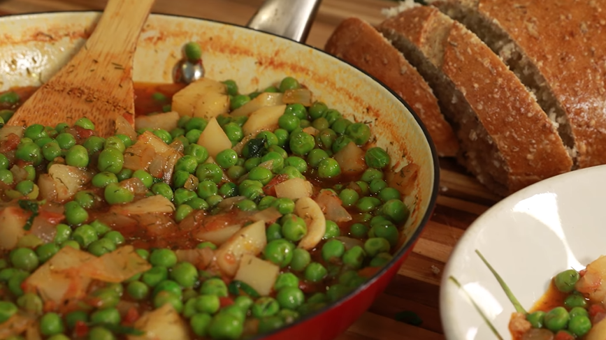 spring peas with new potatoes and watercress recipe