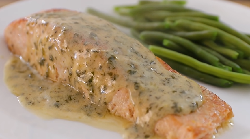 steamed salmon with watercress and lemon butter recipe