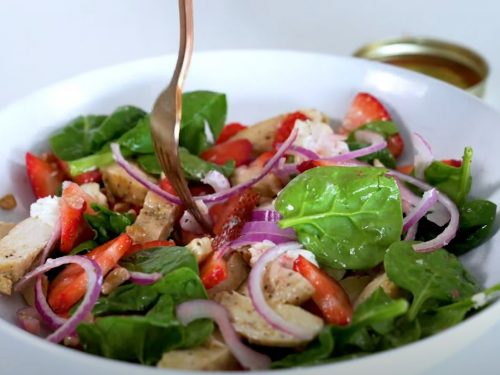 Strawberry Chicken Salad with Strawberry Balsamic Dressing Recipe