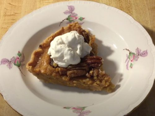 Sweet Potato and Pecan Pie with Cinnamon Cream Recipe