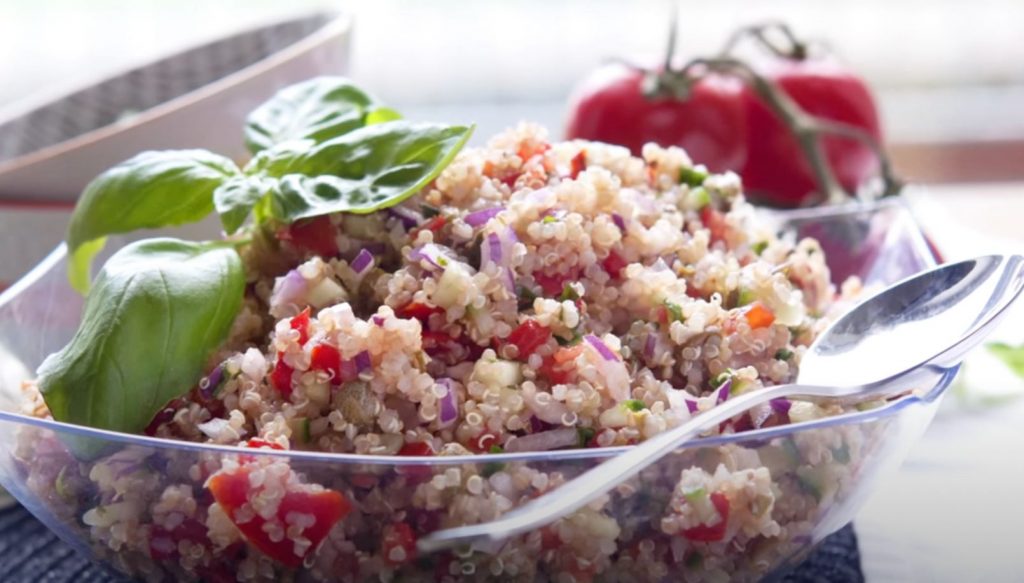 Tabbouleh-Style Couscous with Veggie Burgers Recipe