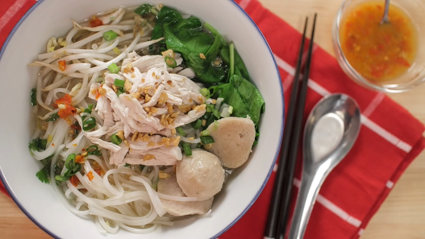 thai-inspired chicken noodle soup with mint green tea recipe