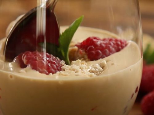 Vanilla Zabaglione with Raspberries Recipe