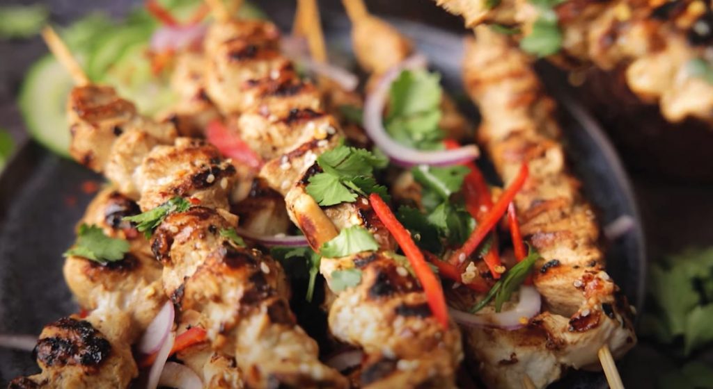 grilled chicken satay with peanut sauce recipe