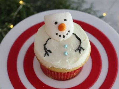 vanilla snowman cupcakes with vanilla icing recipe