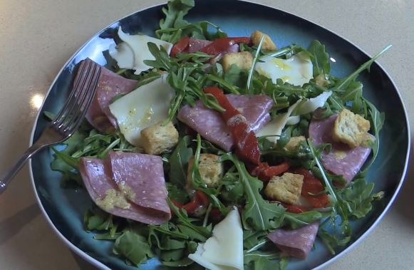 watercress salad with salami and goat-cheese recipe