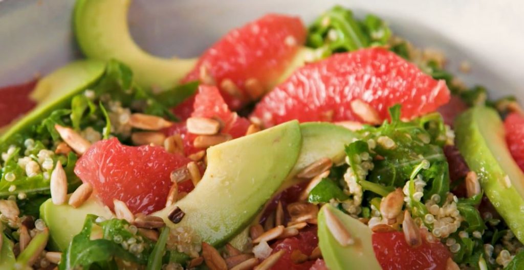 quinoa salad with spinach grapefruit and avocado recipe