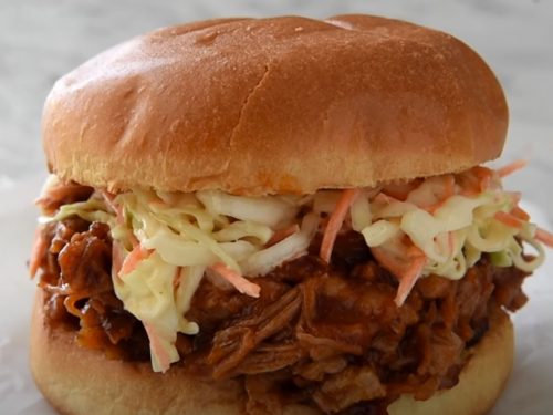 slow cooker balsamic and honey pulled pork sandwiches recipe